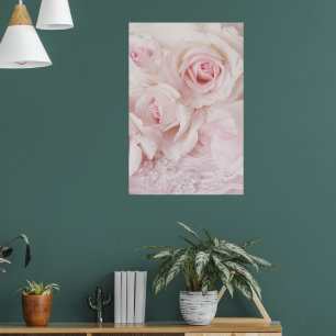 roze rozen Elegant Bouquet Poster