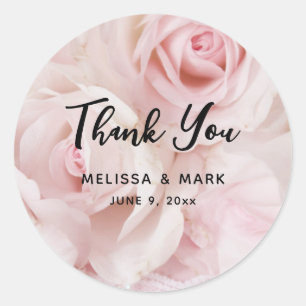  roze rozen Elegant Bouquet Ronde Sticker
