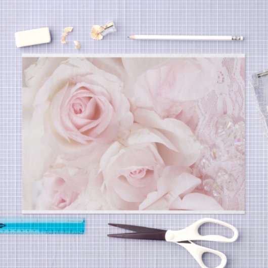 roze rozen Elegant Bouquet Tissuepapier (Craft)