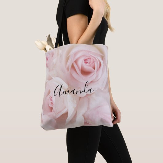  roze rozen Elegant Bouquet Tote Bag (Dichtbij)
