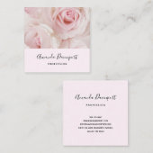 roze rozen Elegant Bouquet Vierkante Visitekaartje (Voorkant / Achterkant)