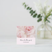 roze rozen Elegant Bouquet Vierkante Visitekaartje (Staand voorkant)
