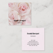  roze rozen Elegant Bouquet Vierkante Visitekaartje (Voorkant / Achterkant)