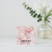  roze rozen Elegant Bouquet Vierkante Visitekaartje (Staand voorkant)