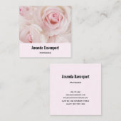  roze rozen Elegant Bouquet Vierkante Visitekaartje (Voorkant / Achterkant)