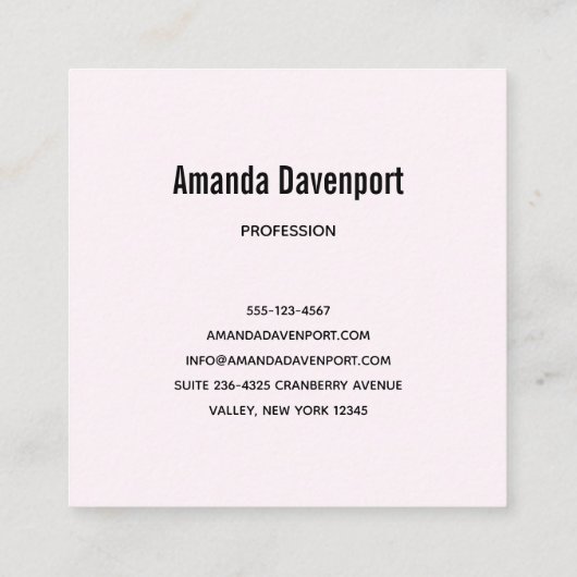  roze rozen Elegant Bouquet Vierkante Visitekaartje (Achterkant)