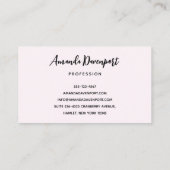  roze rozen Elegant Bouquet Visitekaartje (Achterkant)