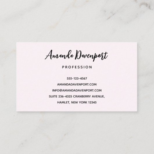  roze rozen Elegant Bouquet Visitekaartje (Achterkant)