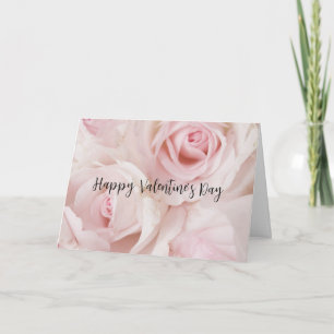 Roze Rozen & Elegant Kant -Valentijnsdag Kaart