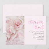  roze rozen Elegant Moederdag Brunch Kaart (Voorkant / Achterkant)