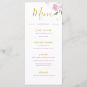 Roze Rozen Elegant Romantisch Monogram Menu (Voorkant)