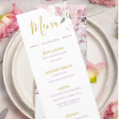 Roze Rozen Elegant Romantisch Monogram Menu