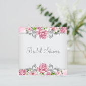 Roze Rozen Elegant Roos Vrijgezellenfeest Kaart (Staand voorkant)