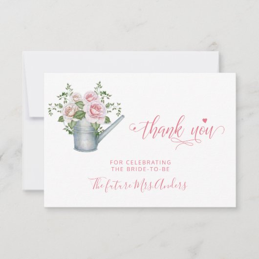 Roze Rozen Elegant vrijgezellenfeest bedankt (Voorkant)