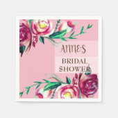 Roze Rozen Elegant Vrijgezellenfeesten papieren se Servet (Voorkant)