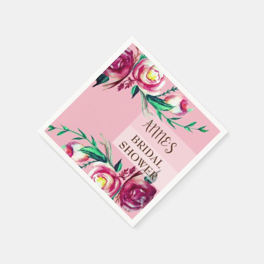 Roze Rozen Elegant Vrijgezellenfeesten papieren se Servet (Hoek)