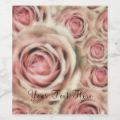 Roze Rozen Elegante Bloemen Shabby Chique Wijn Lab Wijn Etiket (Enkel label)