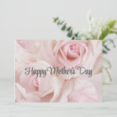 Roze Rozen Elegante Boeket Moederdag Kaart (Staand voorkant)