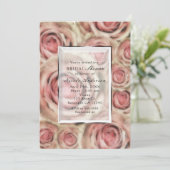Roze Rozen Elegante Bruid Evenement Uitnodigingen (Staand voorkant)