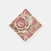 Roze rozen Elegante bruidsdouche Bloemrijke feest Servetten (Hoek)