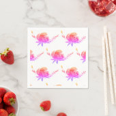 Roze Rozen elegante Floral bruiloft servetten (Insitu)