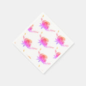 Roze Rozen elegante Floral bruiloft servetten (Hoek)