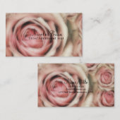 Roze Rozen Elegante Rustieke Boerderij Chic Floral Visitekaartje (Voorkant / Achterkant)