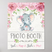 Roze rozen Elephant Photo Booth Prop Decorting Poster (Voorkant)