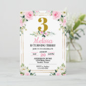 Roze Rozen Elke Leeftijd Verjaardagsfeest Kaart (Staand voorkant)