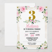 Roze Rozen Elke Leeftijd Verjaardagsfeest Kaart (Voorkant / Achterkant)