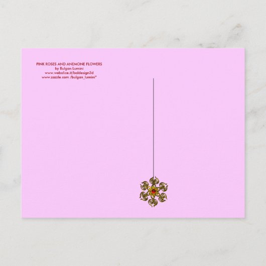ROZE ROZEN EN ANEMONE BLOEMEN MONOGRAM Save Date Aankondigingskaart (Achterkant)