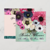 ROZE ROZEN EN ANEMONEBLOEMEN BRIDAL SHOWER KAART (Voorkant / Achterkant)