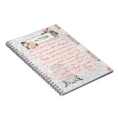 Roze Rozen en Antiek geschriften Notitieboek (Rechterzijde)