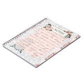 Roze Rozen en Antiek geschriften Notitieboek (Linkerzijde)