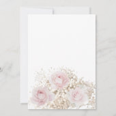 roze rozen en baby's adem Doop Uitnodiging (Achterkant)