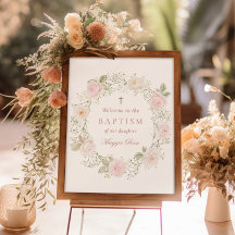 Roze rozen en baby's adem doop welkom