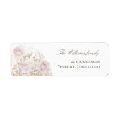 roze rozen en baby's adem etiket (Voorkant)