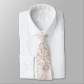 roze rozen en baby's adem patroon stropdas (Gebonden)