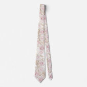 roze rozen en baby's adem patroon stropdas (Voorkant)