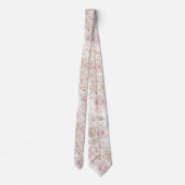 roze rozen en baby's adem patroon stropdas (Achterkant)