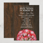 Roze rozen en Barnwood Rustic Vrijgezellenfeest In Kaart (Voorkant / Achterkant)