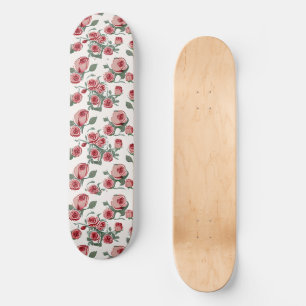 Roze rozen en bladeren patroon persoonlijk skateboard
