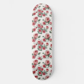 Roze rozen en bladeren patroon persoonlijk skateboard (Voorkant)