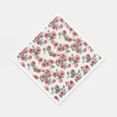 Roze rozen en bladeren patroon servet (Hoek)