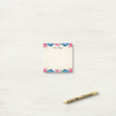 roze rozen en blauwe bloemen op maat post-it® notes (Op bureau)