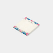 roze rozen en blauwe bloemen op maat post-it® notes (Schuin)