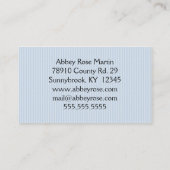 Roze rozen en blauwe Stripes voor algemene doelein Visitekaartje (Achterkant)