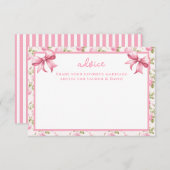 Roze Rozen en Bogen Coquette Advies Kaarten (Voorkant / Achterkant)