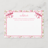 Roze Rozen en Bogen Coquette Advies Kaarten (Voorkant)