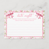 Roze Rozen en Bogen Coquette Date Night Kaarten (Voorkant)